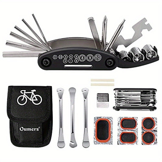 MultiFunction Bike Bicycle Cycling Mechanic Repair Kit with 3pcs Bike Tire Lever 5pcs Tyre Patches 1pc Tire Rasp Work Bag