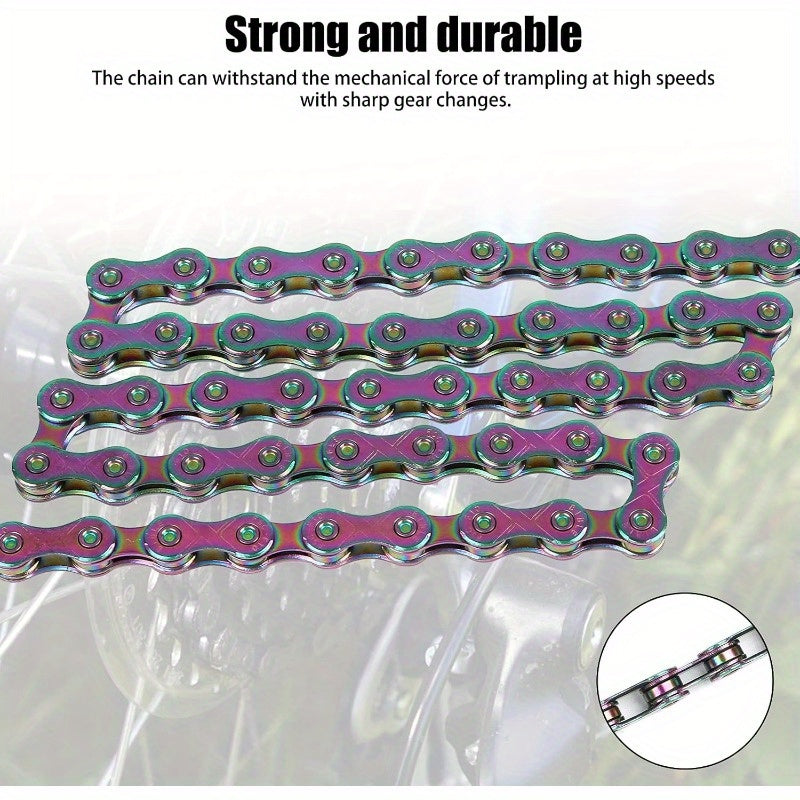 10 Speed 116 Links Bicycle Chain Silvery Golden 1 2x11 128Inch Compatible with 9 Speed