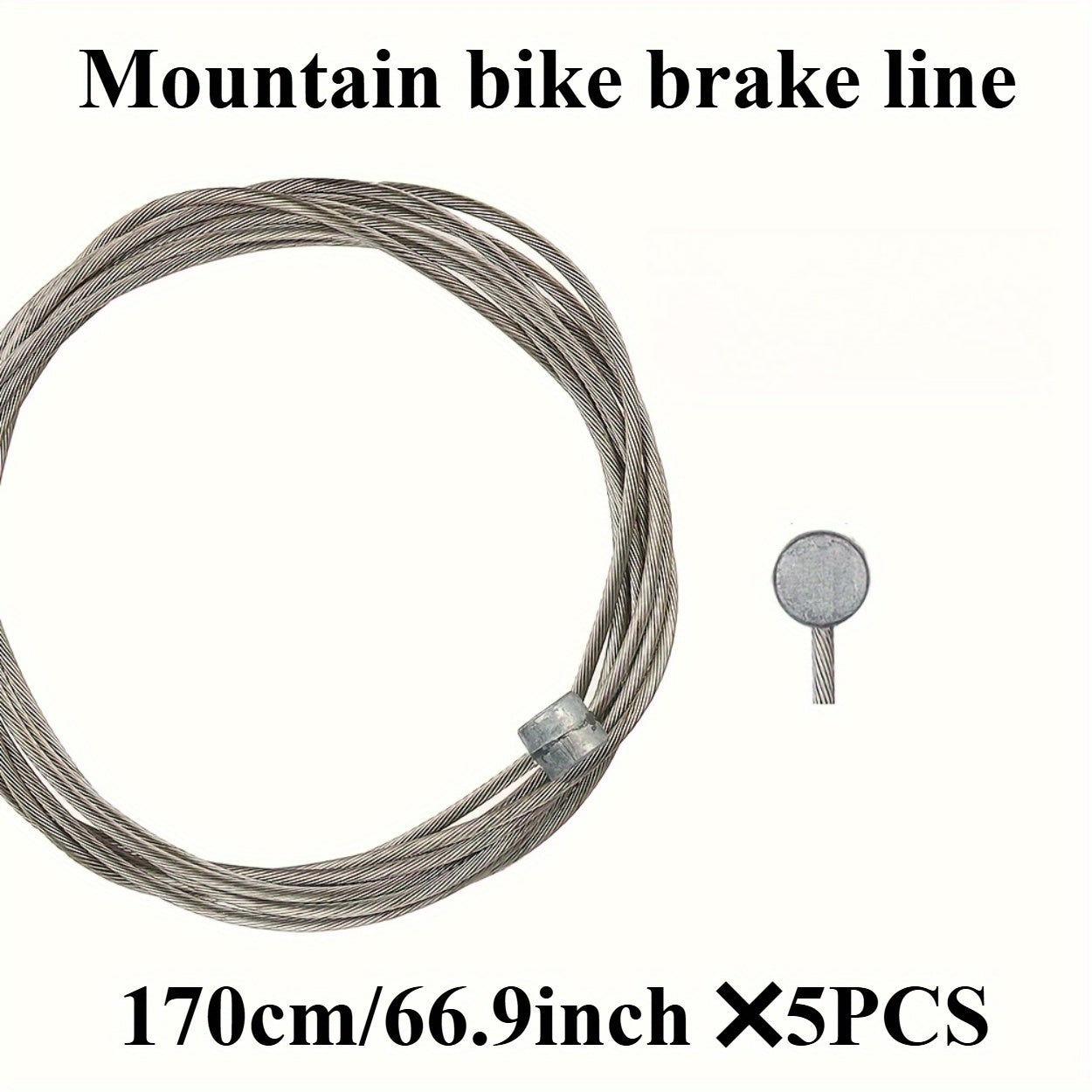 5pcs MTB Bicycle Brake Cable Set, Lead Core Inner Wire, Durable Silvery Bicycle Speed Line, with Fixed Gear Shifter for MTB and Road Bikes, The Cables Are Sturdy And Smooth for a Seamless Operation.