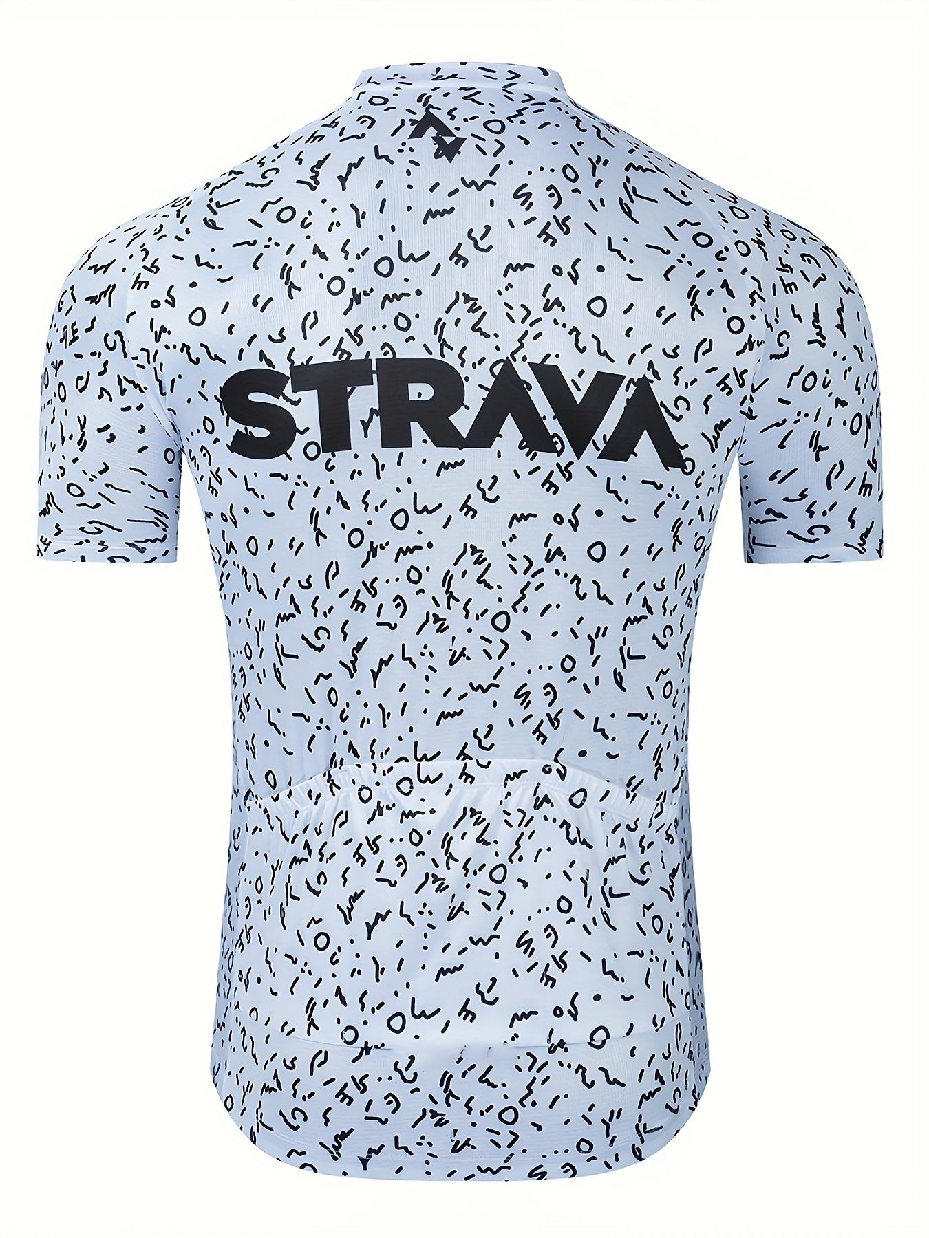 Strava Summer Short Sleeve White Cycling Jersey Team Road Bike Outdoor Breathable Sports Shirt Men's Quick-Dry Cycling Top with 3 Pockets