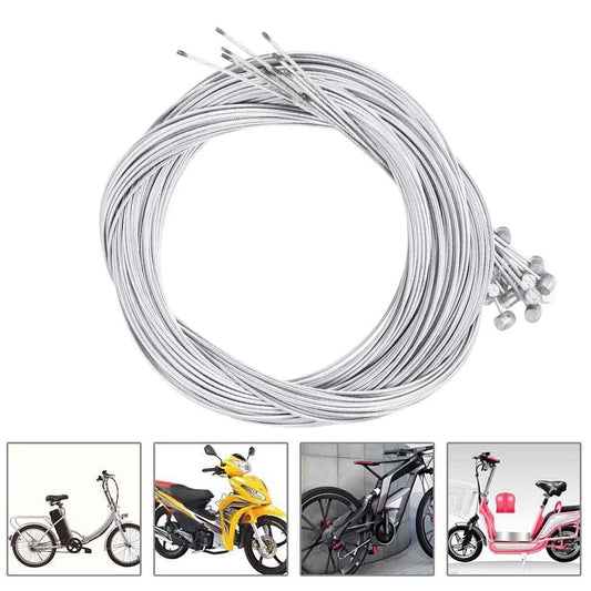 5pcs MTB Bicycle Brake Cable Set, Lead Core Inner Wire, Durable Silvery Bicycle Speed Line, with Fixed Gear Shifter for MTB and Road Bikes, The Cables Are Sturdy And Smooth for a Seamless Operation.