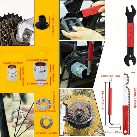 Professional Bicycle Tool 44pcs Professional Bicycle Tool Kit | Bicycle Repair Tool Set for Mountain and Road Bikes with High-Quality Cycling Maintenance Tools in Black Storage Case