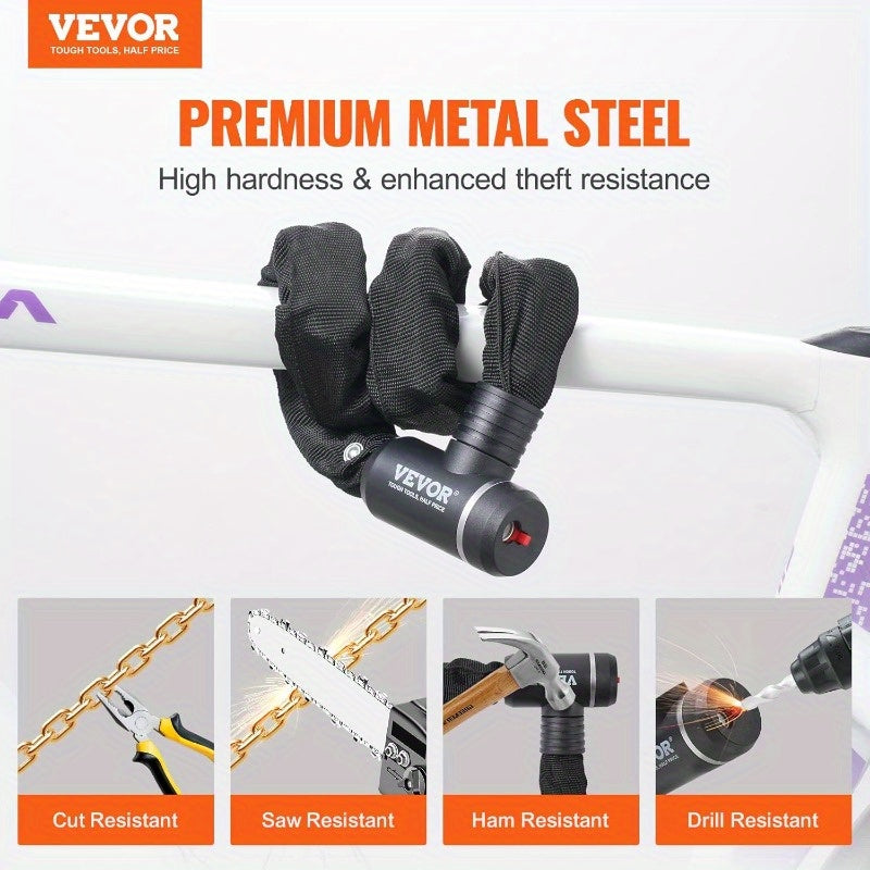 Bike Chain Lock 2.79ft Combination Bicycle Chain Lock with 2 Keys Heavy Duty AntiTheft High Security Bike Locks Perfect for Bike Motorcycle Scooter Bicycle Door Fence or Gate 8mm