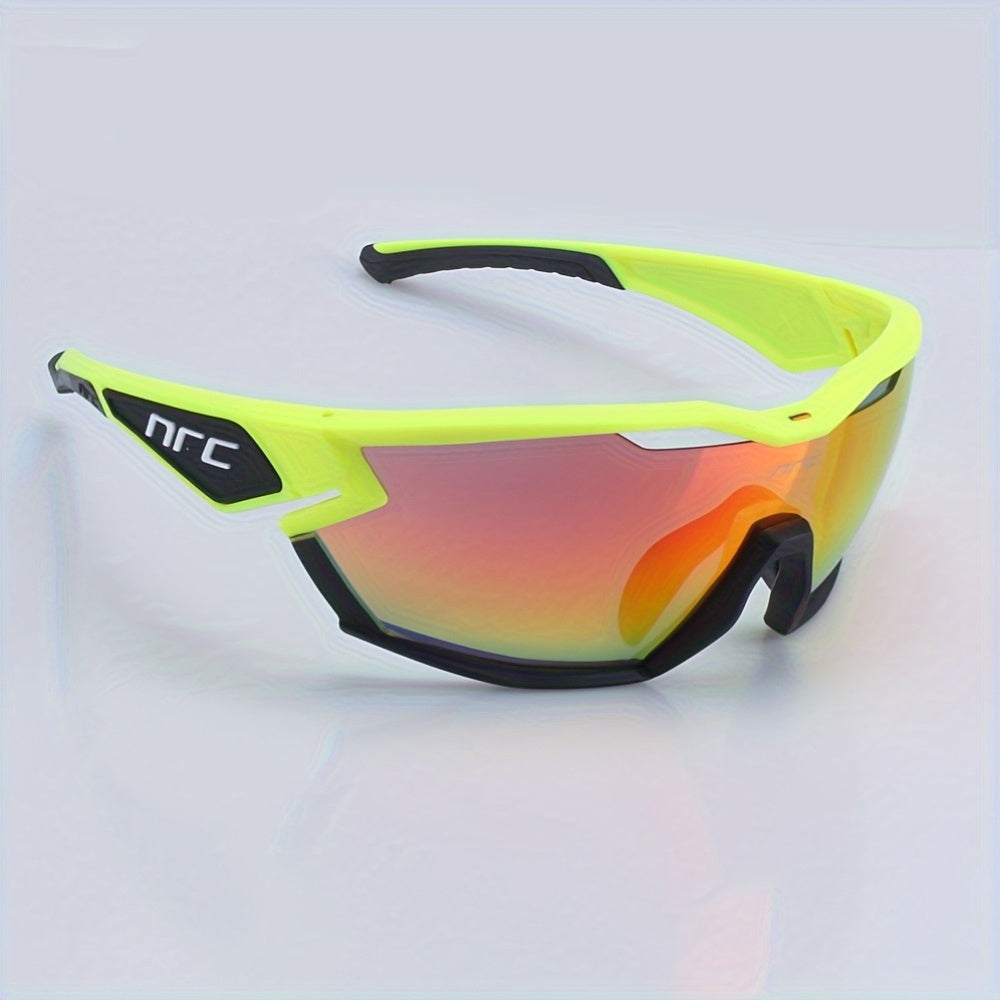 Lightweight Cycling Glasses NRC Unisex Cycling & Running Glasses | Lightweight TR Frame, Gradient Orange to Yellow Mirrored Lenses, Ergonomic Design - Durable PC Material, Cycling Accessories, Sleek Sports Eyewear, Highquality Eyewear