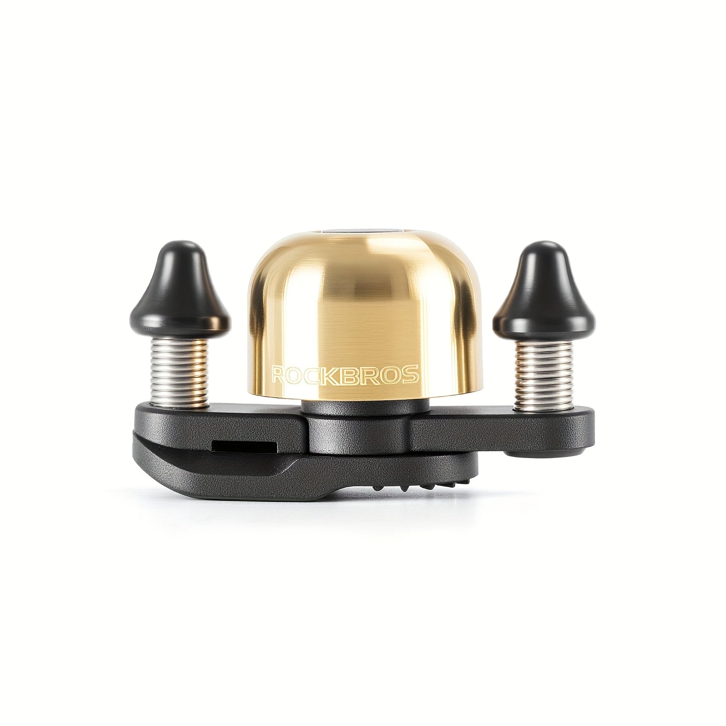 ROCKBROS Mini Cycling Road Bike Bell - Dual Bell Hammers Design, Black Copper Finish, Ergonomic Handlebar Mount for Enhanced Safety & Control, Cycling Accessories, Bike Handlebar Accessory, Sleek Metallic Bell, Durable Construction