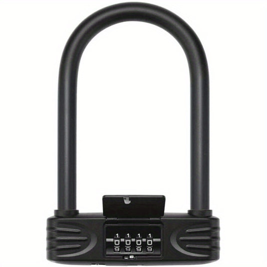 Heavy Duty U Lock4 Digit Combination Password Bicycle Lock with ULock Shackle Waterproof No Key Bike Locks for Home School Travel Bike U Lock