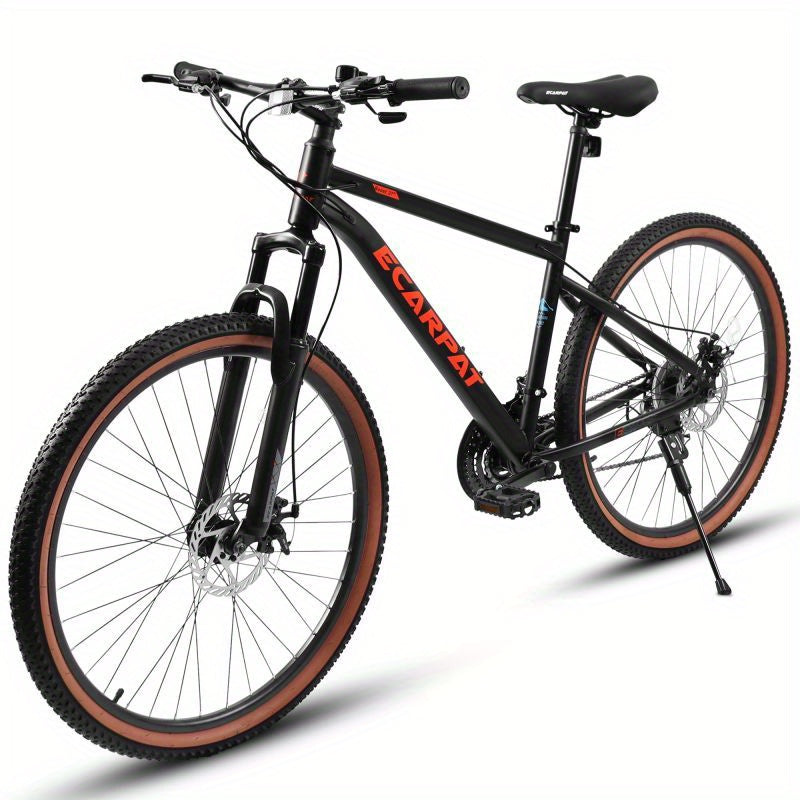 A27301 27.5 Inch Mountain Bike for Adults Durable High Carbon Steel Frame Disc Brakes Stylish Brown Edge Tires Ideal for Commuting and Outdoor Exploration