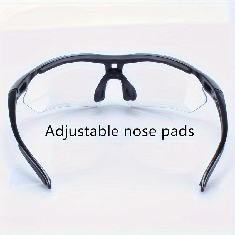 1pc Photochromic Cycling Fashion Glasses for Men & Women - Adjustable Nose Bridge, Transition Lenses for Day\u002FNight Riding, Lightweight PC Frame, Ideal for Mountain Biking, Road Racing & Outdoor Sports