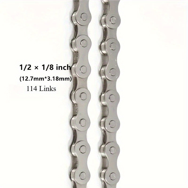 1x1 8 Link Bike Chain with Quick Link - Durable Iron Single Speed Chain for Smooth Cycling, 30.12gal Length, Brown, Compatible with City Bikes, Bicycle Chains for, Bicycle Maintenance, Sleek Chain Design, Durable Iron Chain