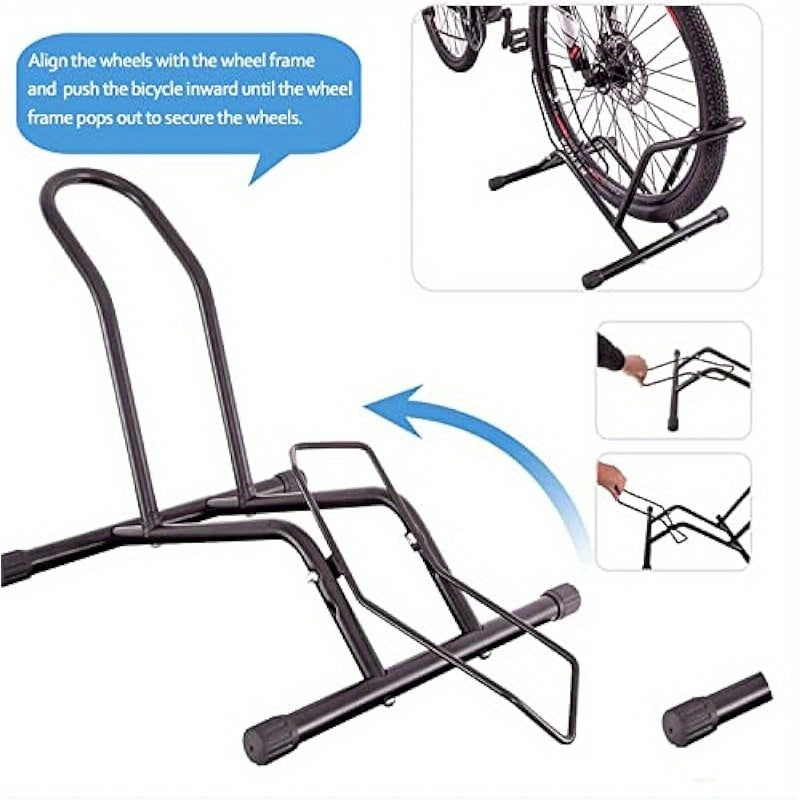 Heavy-Duty Adjustable Bike Stand Floor Bicycle Parking Stand - No-Drill Push-In Design, Fits 16\