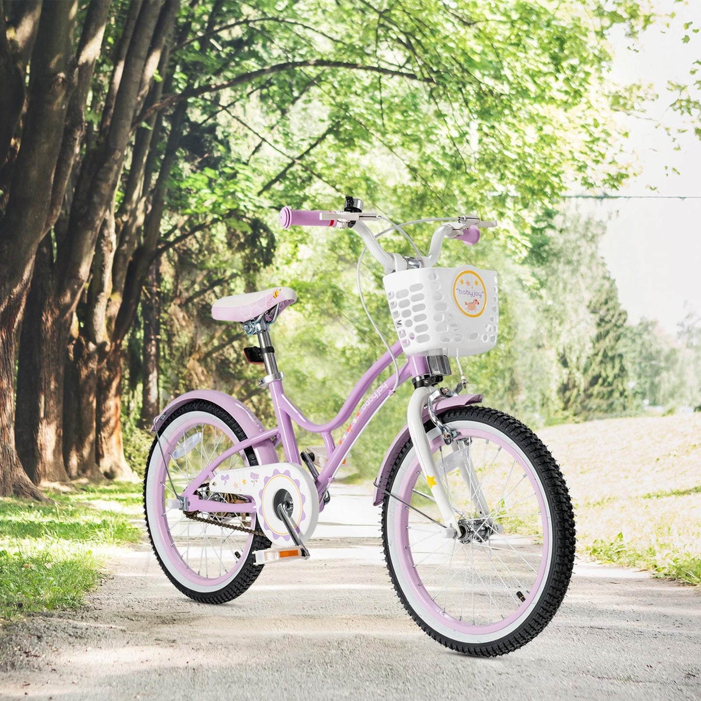 COSTWAY Babyjoy 18" Kids Bike Toddlers Freestyle Adjustable Bicycle w/ Training Wheels