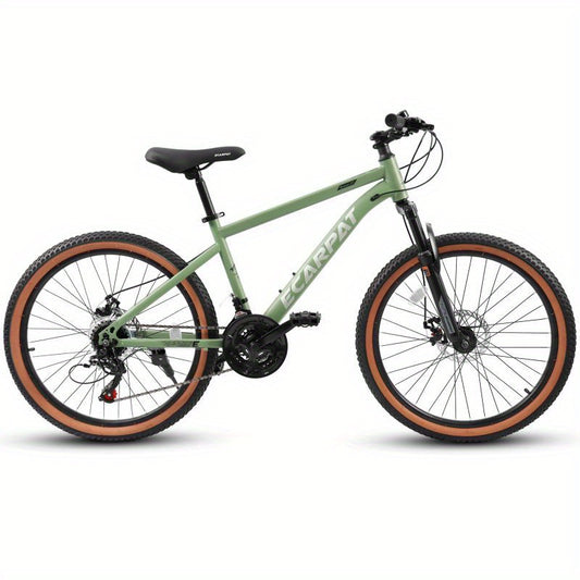 A27301 Men's 27.5" Retro Mountain Bike - High Carbon Steel Frame, Disc Brakes & Brown Edge Tires, 21-Speed Shifting, Front Suspension, 250lb Capacity, Commuter/Outdoor Bike for Adults (5'3"-5'9")
