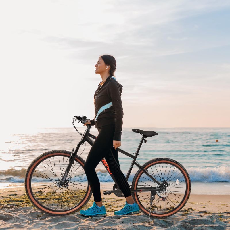 A27301 27.5 Inch Mountain Bike for Adults Durable High Carbon Steel Frame Disc Brakes Stylish Brown Edge Tires Ideal for Commuting and Outdoor Exploration