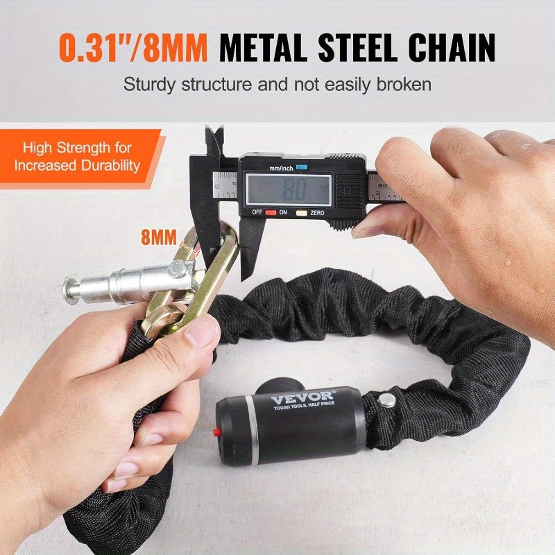 Bike Chain Lock 2.79ft Combination Bicycle Chain Lock with 2 Keys Heavy Duty AntiTheft High Security Bike Locks Perfect for Bike Motorcycle Scooter Bicycle Door Fence or Gate 8mm