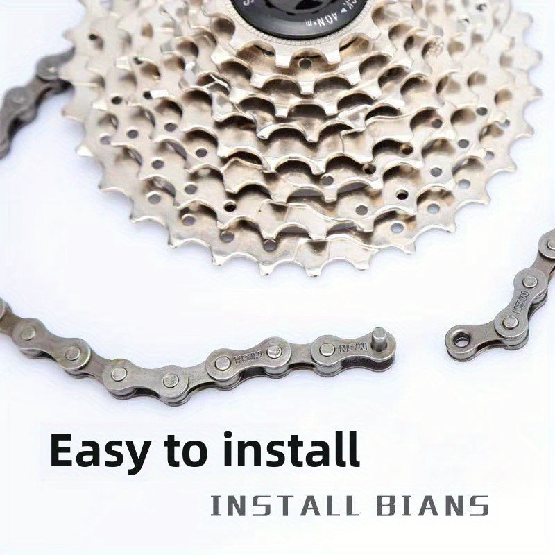 1x1 8 Link Bike Chain with Quick Link - Durable Iron Single Speed Chain for Smooth Cycling, 30.12gal Length, Brown, Compatible with City Bikes, Bicycle Chains for, Bicycle Maintenance, Sleek Chain Design, Durable Iron Chain