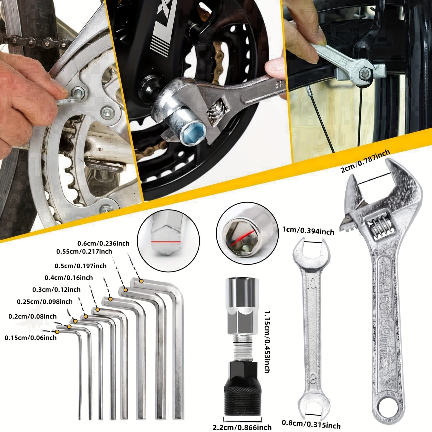 Professional Bicycle Tool 44pcs Professional Bicycle Tool Kit | Bicycle Repair Tool Set for Mountain and Road Bikes with High-Quality Cycling Maintenance Tools in Black Storage Case
