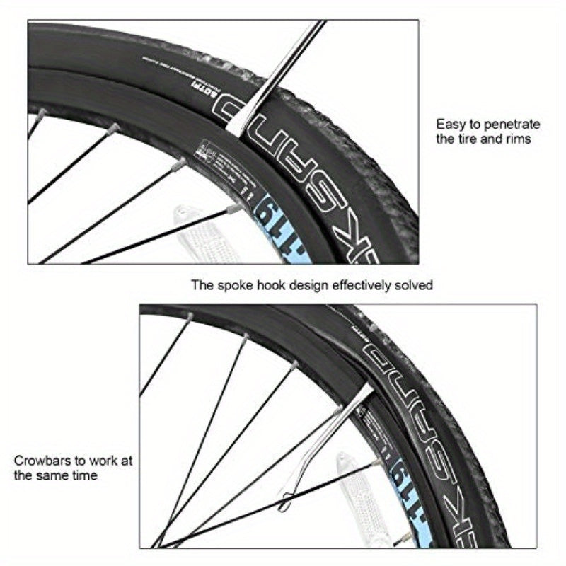 Oumers MultiFunction Bike Bicycle Cycling Mechanic Repair Kit with 3pcs Bike Tire Lever 5pcs Tyre Patches 1pc Tire Rasp Work Bag
