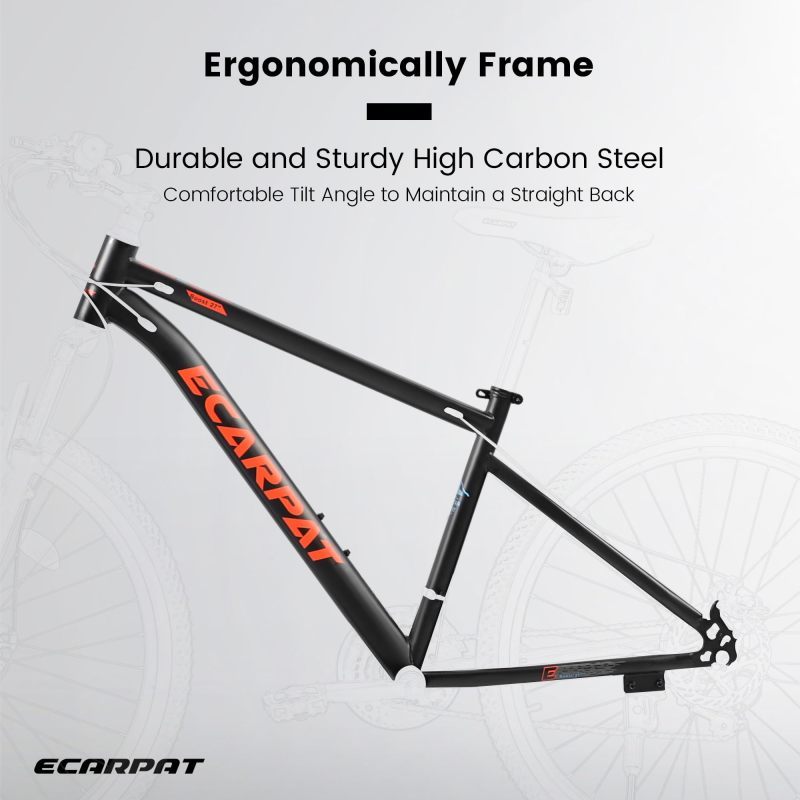 A27301 27.5 Inch Mountain Bike for Adults Durable High Carbon Steel Frame Disc Brakes Stylish Brown Edge Tires Ideal for Commuting and Outdoor Exploration