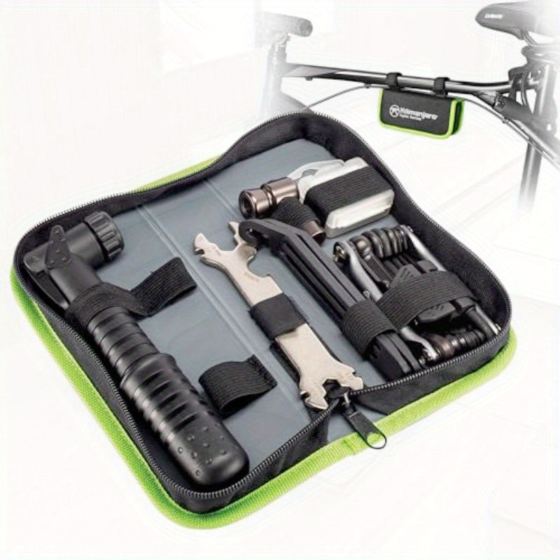 Kilimanjaro Cycle Series 40pcs Bicycle Tool Repair Kit in Zip Pouch Tire Levers Wrenches 910549ECE Black