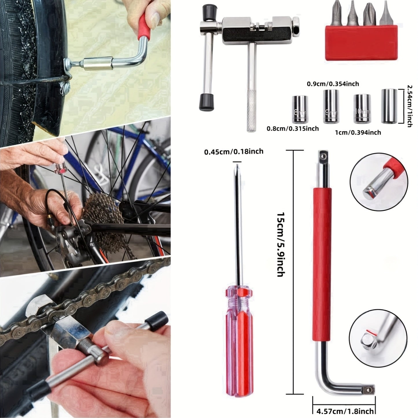 Professional Bicycle Tool 44pcs Professional Bicycle Tool Kit | Bicycle Repair Tool Set for Mountain and Road Bikes with High-Quality Cycling Maintenance Tools in Black Storage Case