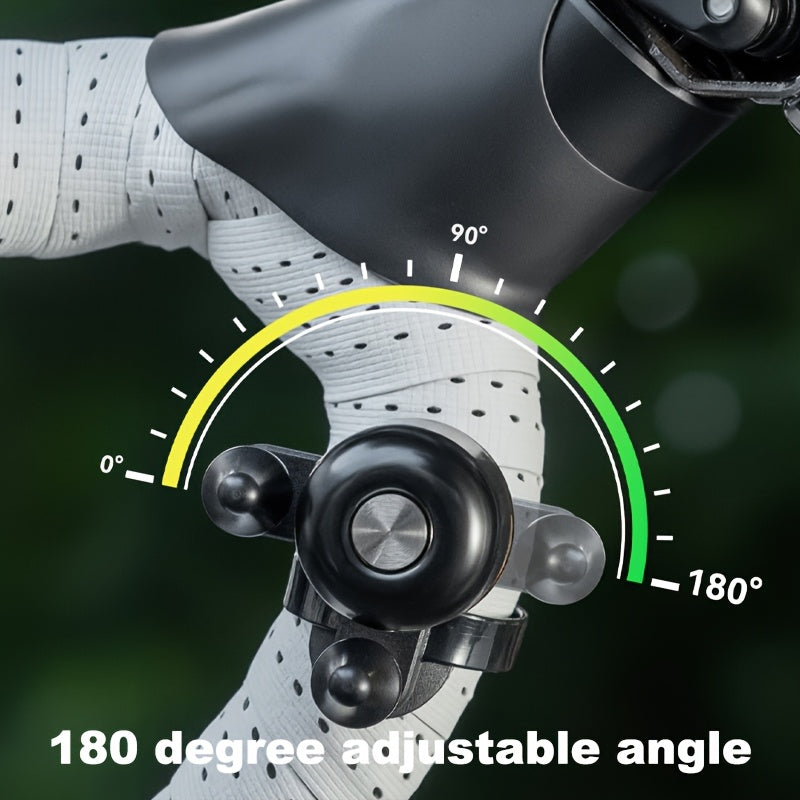 ROCKBROS Mini Cycling Road Bike Bell - Dual Bell Hammers Design, Black Copper Finish, Ergonomic Handlebar Mount for Enhanced Safety & Control, Cycling Accessories, Bike Handlebar Accessory, Sleek Metallic Bell, Durable Construction