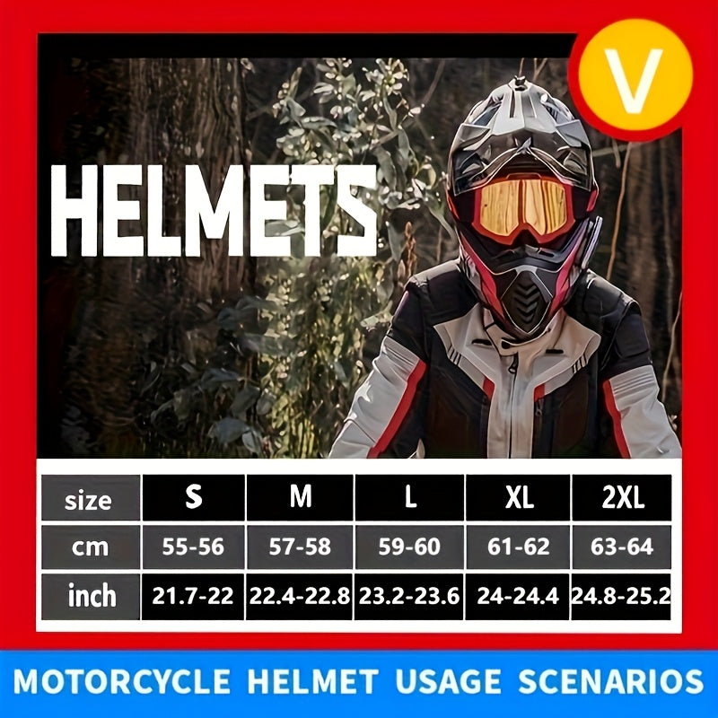 Unisex Motorcycle - All-Season Lightweight Design with Integrated Mirror Visor, Ventilation System & Ergonomic Fit for Men & Women Riding Off-Road Bikes