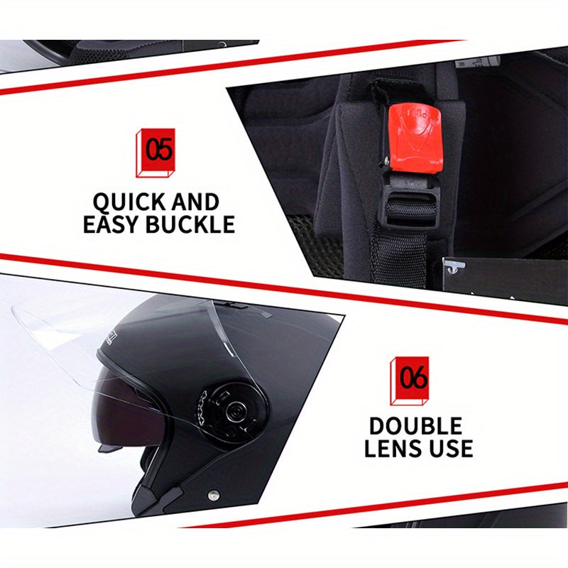 JIEKAI Motorcycle Helmet - Full Coverage, Windproof & Cold-Proof for Winter Riding, ABS Material, Easy-Clean, Perfect for Men & Women