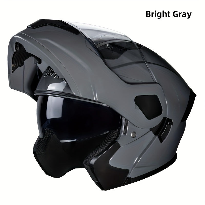 Stylish Men's Motorcycle Helmet with Face Shield -, Durable ABS Material