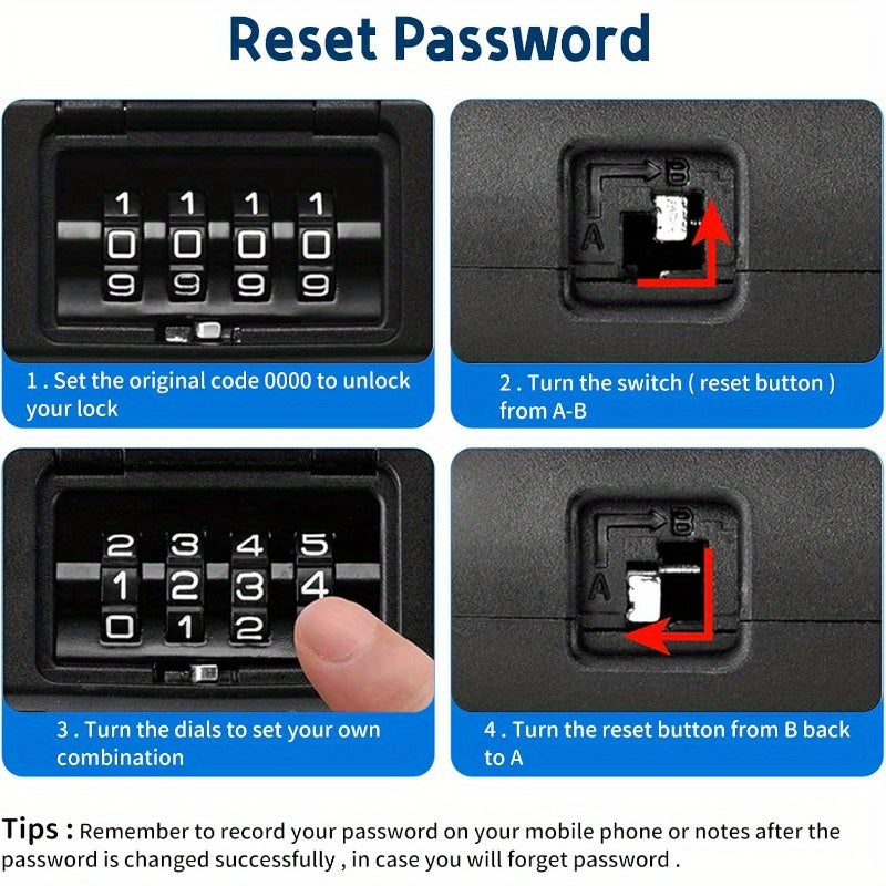 Heavy Duty U Lock4 Digit Combination Password Bicycle Lock with ULock Shackle Waterproof No Key Bike Locks for Home School Travel Bike U Lock