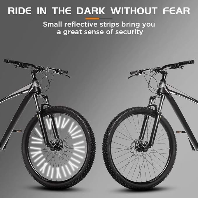 Bike Spoke Reflector, 96Pcs 360° Visibility Bike Spoke Reflectors, Waterproof Bicycle Reflective Clips Warning Spoke Lights Covers- Fit for Mountain and Road Bikes (1.9-2.4mm)