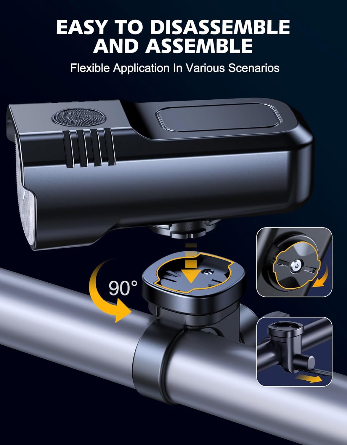 Bike Lights Supper Bright, 1000 Lumens Bike Lights for Night Riding, 8+7 Modes & Sturdy Aluminum Alloy Bicycle Light, IP65 Waterproof & USB Rechargeable Bike Headlight and Tail Light Set