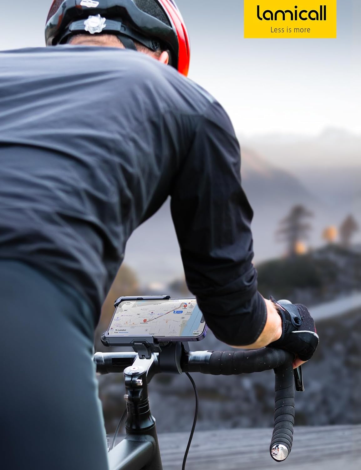 Motorcycle Phone Mount Holder - [Camera Friendly] [1s Lock] Bike Phone Holder Handlebar Clamp, Bicycle Scooter Phone Clip, for iPhone 16 Pro Max, 15 14 13, Galaxy S25 Ultra, 4.7-7" Phones