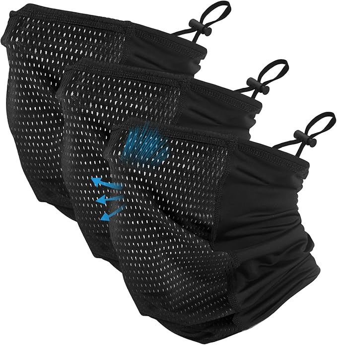 3 Pcs Adjustable Cooling Neck Gaiter Breathable Balaclava Neck Mask Strap Mesh Sun Scarf for Summer Sports Cycling