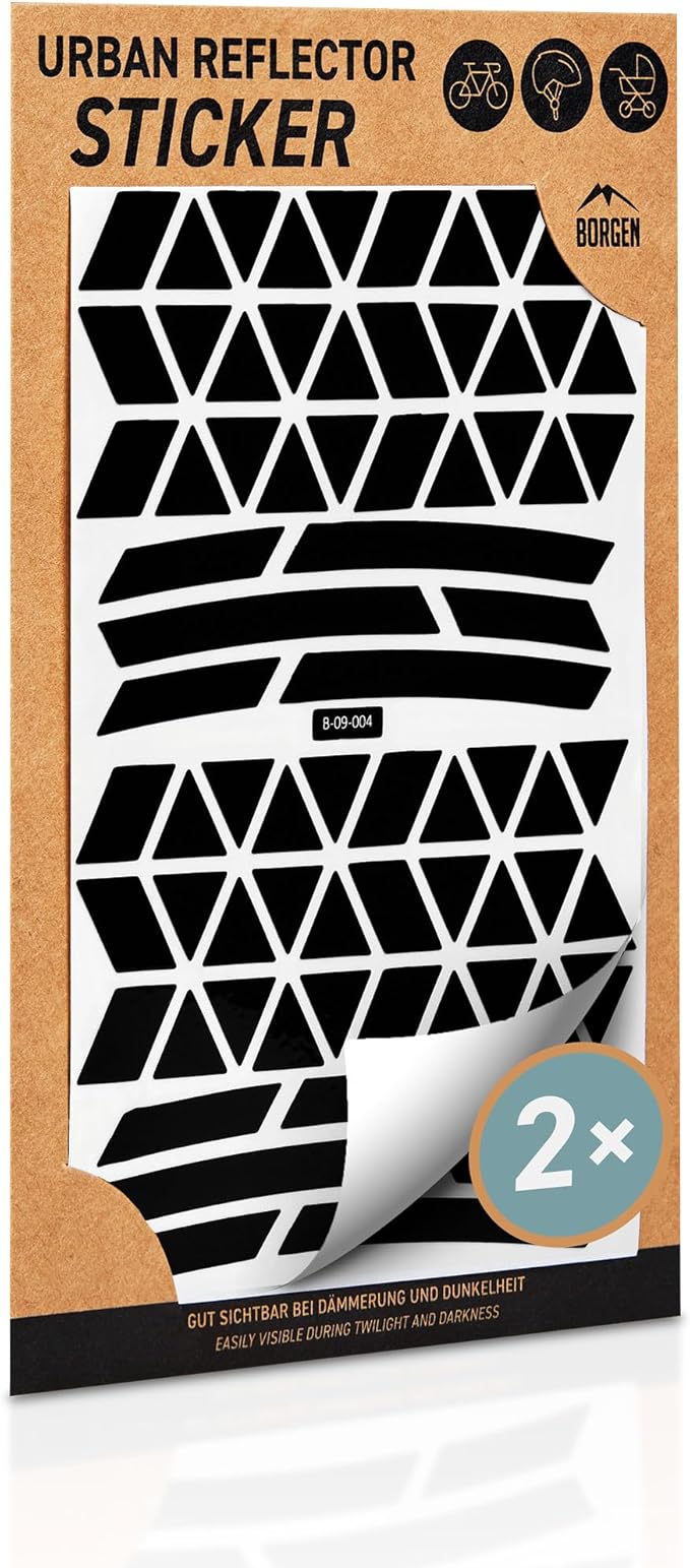 Bike Stickers - Reflective Stickers Set of 2 - for Bike, Rims, Helmet - Reflective Sticker Set for Darkness, School - Reflectors