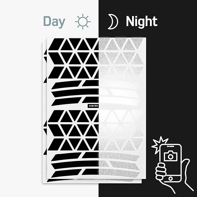 Bike Stickers - Reflective Stickers Set of 2 - for Bike, Rims, Helmet - Reflective Sticker Set for Darkness, School - Reflectors