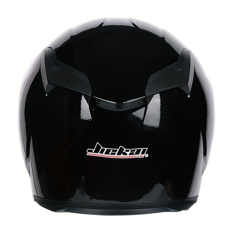 Cool Motorcycle Helmet for Men, Full-Face Motorcycle Helmet, Dual Visor Safety Helmet for Women, Bright Black.