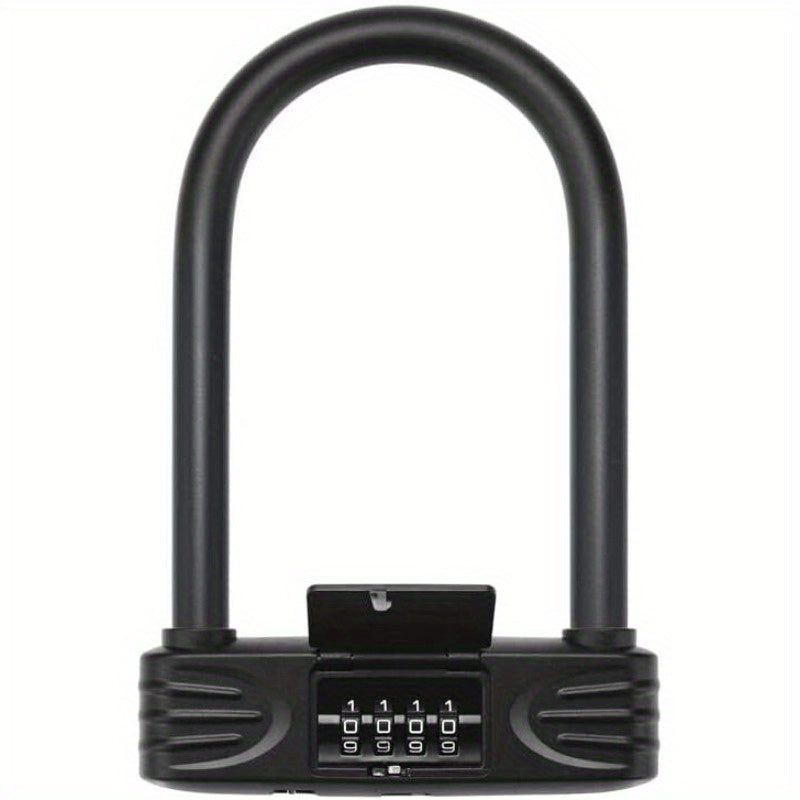Heavy Duty U Lock4 Digit Combination Password Bicycle Lock with ULock Shackle Waterproof No Key Bike Locks for Home School Travel Bike U Lock