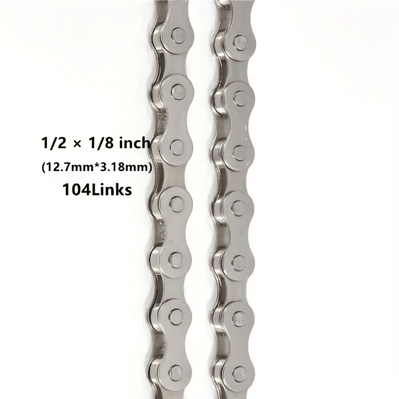 1x1 8 Link Bike Chain with Quick Link - Durable Iron Single Speed Chain for Smooth Cycling, 30.12gal Length, Brown, Compatible with City Bikes, Bicycle Chains for, Bicycle Maintenance, Sleek Chain Design, Durable Iron Chain