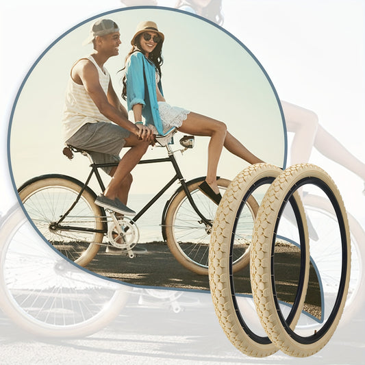 1pc/2pcs 26" Foldable Bike Tire 26 x 2.125 Inch Replacement Bicycle Tire Cream for city Bike Tire