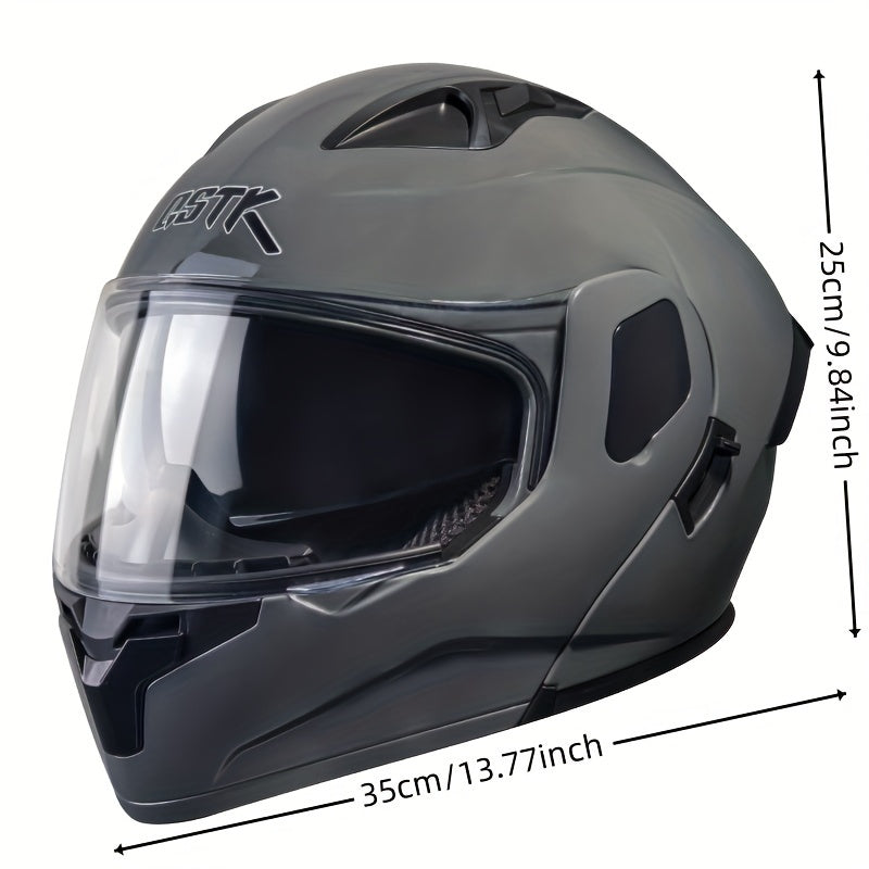 Stylish Men's Motorcycle Helmet with Face Shield -, Durable ABS Material